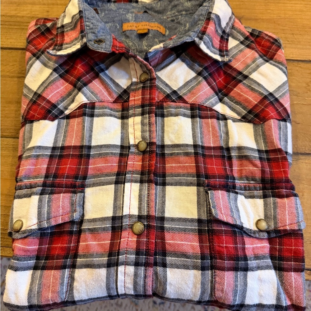 JACHS Girlfriend Red and White Checkered Shirt